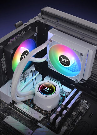 Thermaltake TH120 V2 ARGB Sync/AlO Liquid Cooler/Fan 120mm*1/PWM 500~2000 RPM/Mirror Waterblock/MB ARGB Sync Control/White, CL-W363-PL12SW-A