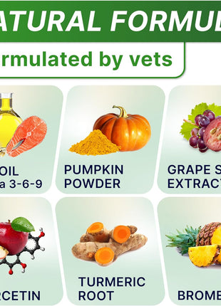 Allergy Relief + Probiotics Dogs Bundle - Itchy Skin Treatment + Digestive Enzymes - Omega 3 & Pumpkin + Prebiotics - Dogs Itching & Licking Treats + Improve Digestion - 360 Chews - Made in USA