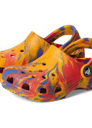 Crocs Kids - Classic Marbled Tie-Dye Clog (Toddler) Prep Blue/Multi Glow in The Dark 9 Medium