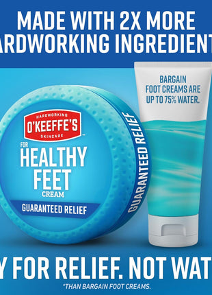 O'Keeffe's Healthy Feet Foot Cream, 3.2 oz Jar, 1-Pack For Extreme Dryness | Repairs Extremely Cracked, Dry Feet, Retains Moisture Levels, Hypoallergenic, Non-Greasy, Instantly Boosts Moisture
