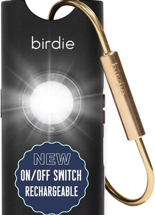 She's Birdie 3.0 New Version – The Original Personal Safety Alarm for Women by Women–Loud Siren, Flash Light and Rechargeable Battery in a Variety of Colors (Charcoal Black)