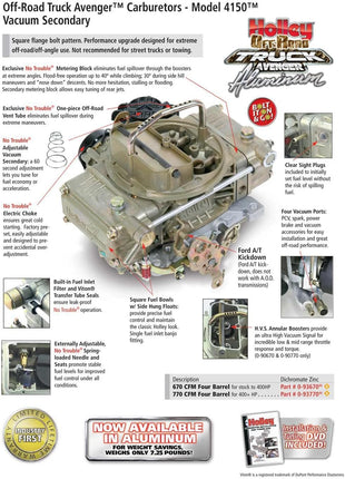 Holley 4150C 670Cfm Truck Avenger
