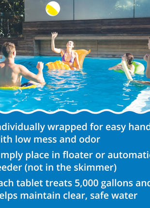 In The Swim 3 Inch Stabilized Chlorine Tablets for Sanitizing Swimming Pools - Individually Wrapped, Slow Dissolving - 90% Available Chlorine - Tri-Chlor - 50 Pounds