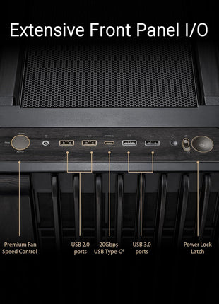 ASUS ProArt PA602 Wood Edition E-ATX PC Case with Tempered Glass,Front Panel IR dust Indicator, Power Lock Latch, 440 mm GPU Support, 420 mm Radiator & 3 Pre-Installed Fans, 2 Year Warranty