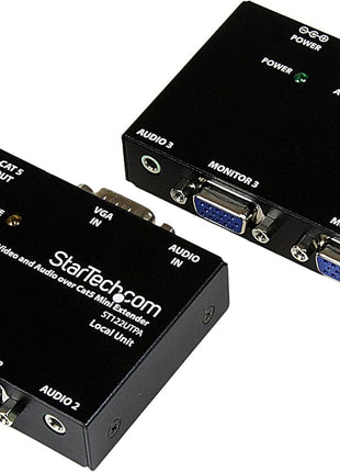 StarTech.com VGA Video Extender over Cat 5 with Audio - Up to 500ft (150m) - VGA over Cat5 Extender - 1 Local and 1 Remote , TAA (ST122UTPA)