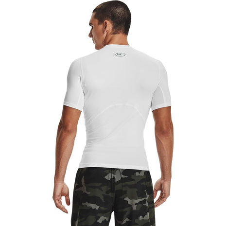 Under Armour Men's Armour HeatGear Compression Short-Sleeve T-Shirt , White (100)/Black, Medium