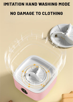 Portable Washing Machine, Mini Washer,16L Upgraded Large Capacity Foldable Washer.Deep Cleaning of Underwear, Baby Clothes and Other Small Clothes.Suitable for Apartments, Dormitories, Hotels.(Pink)
