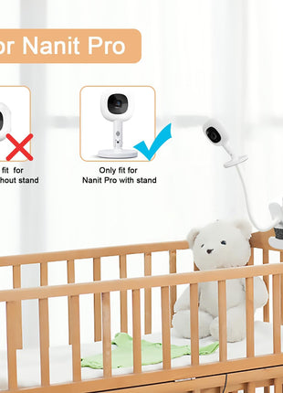 SZAOYU Baby Monitor Mount Compatible with Nanit Pro Smart & Flex Stand, 15.7 inches Flexible Arm, White, Adjustable, Minimalist Style