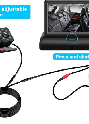 Baby Car Mirror with 4.3'' HD Night Vision Function Display, Safety Car Seat Camera with Wide Crystal Clear View, Easily Observe The Baby's Move(Not USB)
