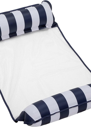 Aqua Original 4-in-1 Monterey Hammock Pool Float & Water Hammock ??Multi-Purpose, Inflatable Pool Floats for Adults ??Patented Thick, Non-Stick PVC Material ??Navy