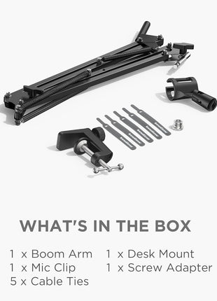 InnoGear Boom Arm Microphone Mic Stand for Blue Yeti HyperX QuadCast SoloCast Snowball Fifine Shure SM7B and other Mic, Medium
