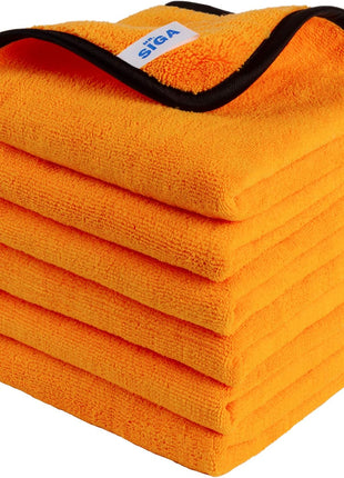 MR.SIGA Professional Microfiber Towels for Cars, Scratch Free, 6 Pack | Dual-sided car washing and detailing towels, gold, 40 x 60 cm(15.7 x 23.6 inch)