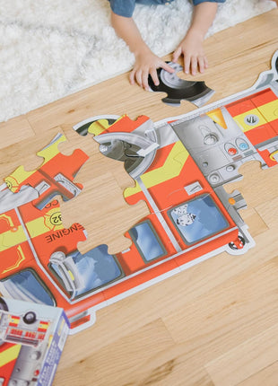 Melissa & Doug Fire Truck Jumbo Jigsaw Floor Puzzle (24 pcs, 4 feet Long) - FSC Certified
