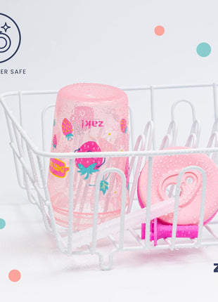 Zak Designs Kelso Toddler Cups For Travel or At Home, 15oz 2-Pack Durable Plastic Sippy Cups With Leak-Proof Design is Perfect For Kids (Sweet Berry, Lemon Zest)
