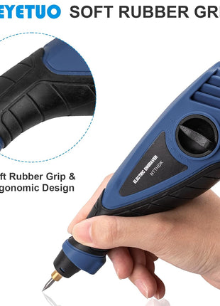 25W Engraving Pen, 6 Speed Power Engraving Tool, Handheld Engraver Pen with Tungsten Carbide Steel Bits for Wood Metal Glass Professional Etching Tool