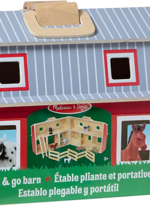 Melissa & Doug Wooden Fold & Go Barn, Multi, One Size