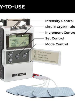 TENS 7000 Digital TENS Unit with Accessories   Muscle Stimulator Machine for Back Pain Relief, Sciatica, Neck, Nerve, Shoulder, Hip, Elbow, Muscle Pain Relief