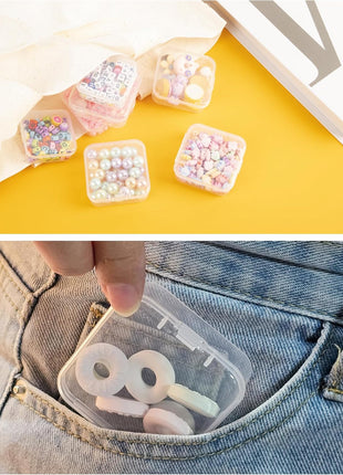 Diamond Organizer, 16Pcs Small Diamond Painting Organizers and Removable Tray, Mini Clear Bead Storage Containers Boxes with Hinged Lid for Bracelet Making DIY Jewelry Craft Nail