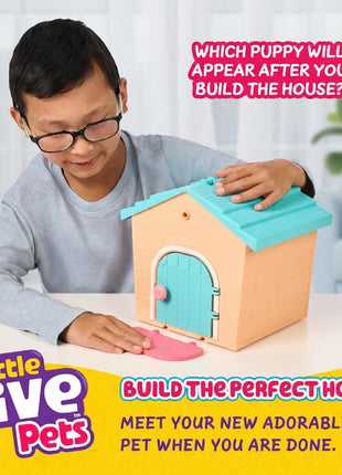 Little Live Pets My Puppy's Home Mini Playset, Orange, Play Dog with Building Dog House Toys, Customizable Puppy Plush Toy for Kids of Ages 5+