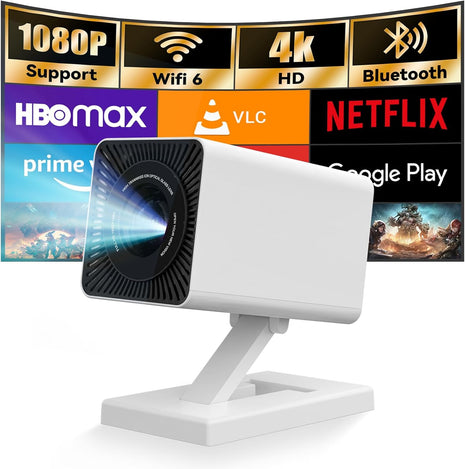 [Built-in Apps & 2026 Upgraded] Mini Projector|Portable Projector 1080P/4K Support|Smart Projector with Auto Keystone Correction|Home/Movie Projector for Phone/TV Stick/Laptop