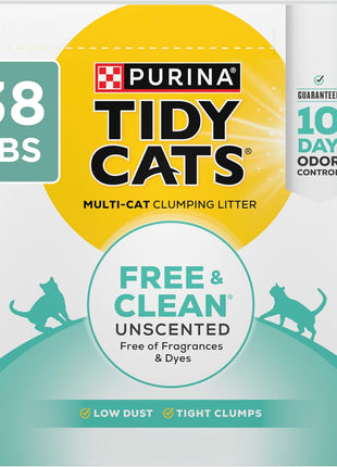 Purina Tidy Cats Free and Clean Unscented Cat Litter - 38 lb. Box