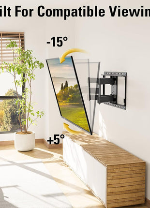 Mounting Dream TV Wall Mount for 32-70 Inch Television,Mount with Swivel and Tilt, Full Motion Bracket with Articulating Dual Arms, Fits 16inch Studs, Max VESA 400X400 mm, 99lbs, MD2380