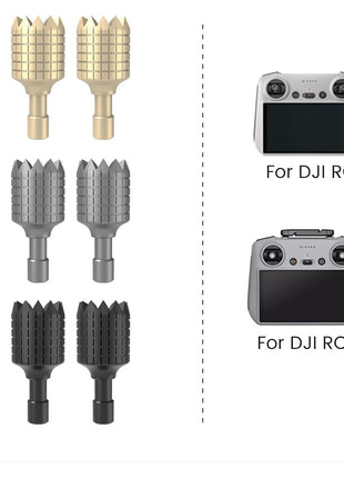 3 Pairs RC/RC2 Control Sticks Aluminum Spare Remote Control Joysticks for DJI Mini 3/Mini 3 Pro/Mini 4 Pro/Air 3/Air 2S/Mavic 3/Mavic 3 Pro/Mavic 3 Classic Drone Accessories(Gold+Gray+Black)