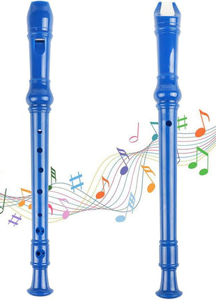 Mr.Power Soprano Recorder German Style C Key 8 Holes Easy Instrument for Beginners School Student Home Entertainment (Blue)