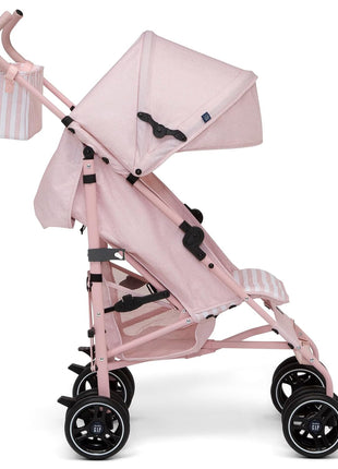 babyGap Classic Stroller - Lightweight Stroller with Recline, Compact Fold & Removable Parent Organizer - Made with Sustainable Materials, Pink Stripes
