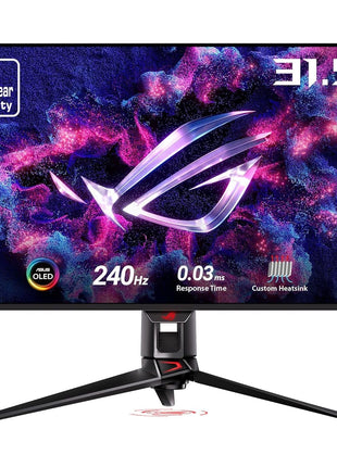 ASUS ROG Swift 32inch 4K OLED Gaming Monitor (PG32UCDM) - UHD (3840 x 2160), QD-OLED, 240Hz, 0.03ms, G-SYNC Compatible, Custom Heatsink, Graphene Film, 99% DCI-P3, True 10-bit, 90W USB-C