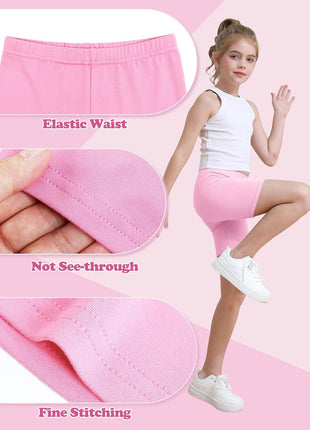 Resinta 6 Pack Girls Bike Shorts Under Dress Dance Cartwheel Shorts for Toddler Kids Summer Clothes Multicolor