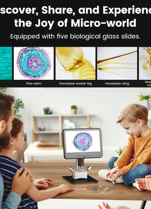 Andonstar AD210 10.1 Inch LCD Digital Microscope for Soldering, Coin | Microscope for Electronics Repair, Coin Microscope Camera Full View for Error Coins with Light, Slides Kit, 32G Card