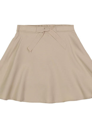 IZOD Girls' School Uniform Pull-on Scooter Skirt with Undershorts, Knit Waistband & Functional Pockets, Wrinkle Resistant, Khaki, 6