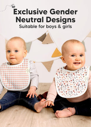 8-Pack Organic Baby Bibs for Boys, Girls - Soft Cotton Drooling and Teething Bibs for Baby Girl & Boy, Extra Absorbent, Easy To Clean & Put On for Toddler, Newborn, Infant 0-24 Months (Sweet Charm)