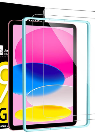 NEW'C 2 Pack Designed for iPad (A16) 11th Generation 2025, iPad 10th Generation 10.9 inches 2022 Screen Protector Tempered Glass, Bubble Free, Ultra Resistant (Easy Installation Frame)