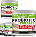 8oz Probiotics Powder + 240ct Hemp Glucosamine Joint Supplement Bundle - Relieves Diarrhea + Joint Pain Relief - Digestive Enzymes + Prebiotics + Omega 3, Hemp Oil + Chondroitin, MSM - Made in USA