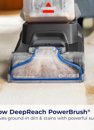 BISSELL TurboClean PET, Upright Carpet & Upholstery Cleaner, 3948 | TurboClean technology for powerful pet hair and stain removal; upright design for full-room carpet care