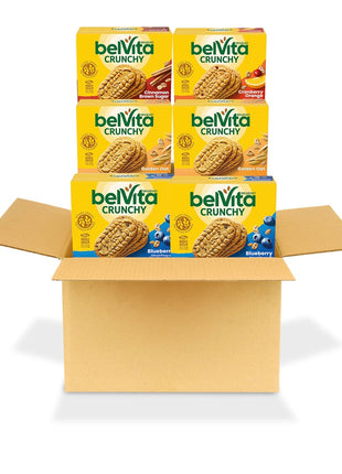 belVita Breakfast Bars Biscuits Variety Pack, 4 Flavors, 30 Total Packs, 6 Boxes (4 Biscuits Per Pack)