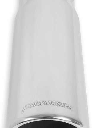 Flowmaster 15363 Exhaust Tip - 3.50 in. Rolled Angle Polished SS fits 3.00 in. Tubing - Clamp On