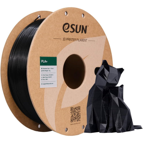 eSUN PLA Filament 1.75mm, 3D Printer Filament PLA Plus, Dimensional Accuracy  0.03mm, 1KG Spool (2.2 LBS) 3D Printing Filament for 3D Printers, Black