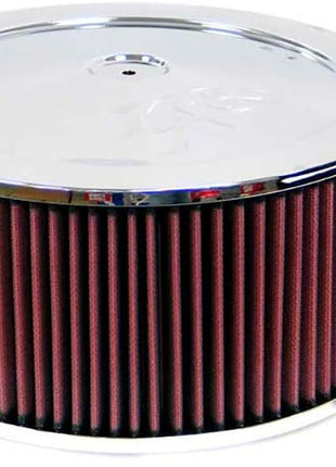 K&N 60-1220 High Performance Custom Assembly Red Filter; Chrome Top, 11 Inch