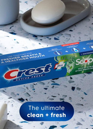 Crest Whitening Plus Scope, Complete Active Fresh  Whitening Toothpaste, 5.5oz, Toothpaste Sensitive Teeth, Pack of 4