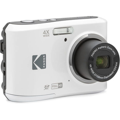 KODAK PIXPRO Friendly Zoom FZ45-WH 16MP Digital Camera with 4X Optical Zoom 27mm Wide Angle and 2.7 inch LCD Screen (White)