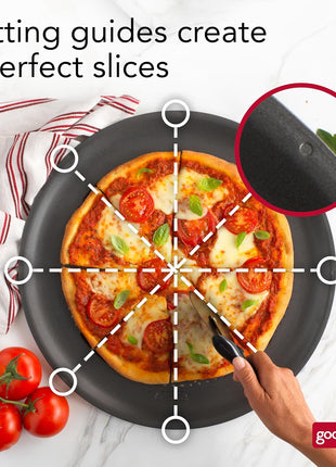 GoodCook AirPerfect Nonstick 16 Pizza Pan ? Pizza Tray for Oven, Perforated Round Pizza Pan, Carbon Steel Baking Pan, Homemade, Frozen & Leftover Slices