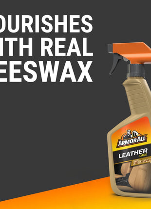 Armor All Car Leather Cleaner Spray, Beeswax Leather Care Spray for Cars, Trucks, Motorcycles, 16 Oz Each