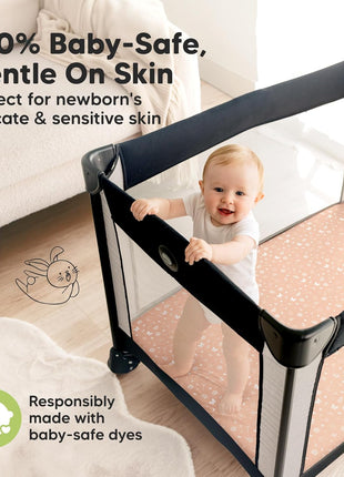 Pack and Play Sheets Fitted 2pk Mini Crib Sheet Pack N Play (Butterflies) | 38x26 Pack N Play Mattress Sheets, Soft Viscose from Bamboo, Snug Toddler Playard Bedding, Mini Mattress Cover, Boys, Girls