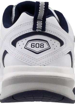 New Balance Men's 608 V5 Casual Comfort Cross Trainer, White/Navy, 10.5