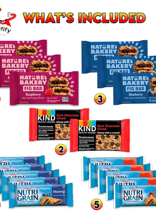 Veratify Healthy Mixed Snack Box (66 Count) Snacks Gift Basket Granola Bars Bulk Variety Grab and Go Men Women Adults Office Work Travel Employee Appreciation School College