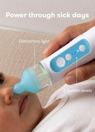 Frida Baby Electric NoseFrida Nasal Aspirator for Baby, Nose Sucker for Baby & Toddler, Upgraded Nasal Aspirator for Congestion + Allergy Relief with 3 Suction Levels, 2 Silicone Tips, USB