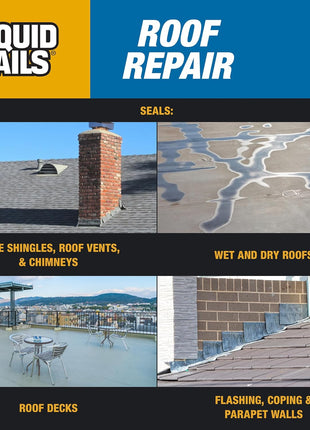 Liquid Nails Roof Repair (RR808), 10.3 oz | Waterproof All-Weather Leak & Crack Sealant for Exterior Roofing, Prevents Ice & Water Damage